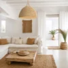 Abat jour pour lampe coupole en palmier doum du maroc tressée