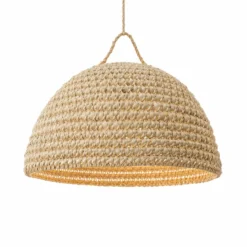 Abat jour pour lampe coupole en palmier doum du maroc tressée