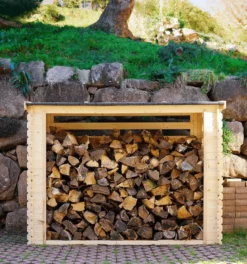 Abri bûches avec plancher côme