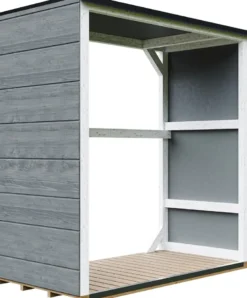 Abri à bûches extérieur 1,14 m² - 75 x 153 x h159 cm cavern steel