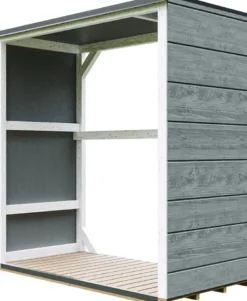 Abri à bûches extérieur 1,14 m² - 75 x 153 x h159 cm cavern steel