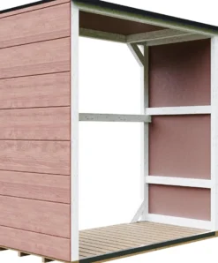 Abri à bûches extérieur 1,14 m² - 75 x 153 x h159 cm redwood red
