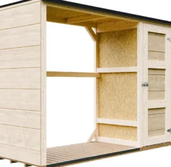 Abri à bûches extérieur 75x217xh159cm abri à outils 1,09m² + 0.53m²