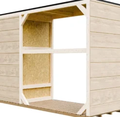 Abri à bûches extérieur 75x217xh159cm abri à outils 1,09m² + 0.53m²