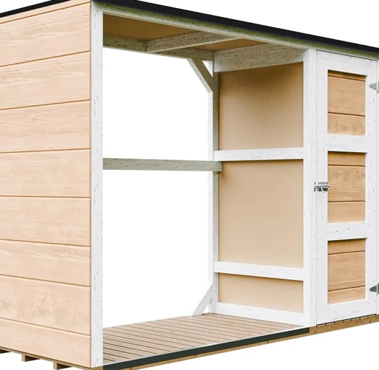 Abri à bûches extérieur75x217xh159cm abri à outils 1,09m²+0.53m²harvest honey