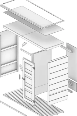 Abri à bûches extérieur75x217xh159cm abri à outils 1,09m²+0.53m²harvest honey