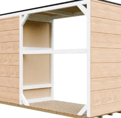 Abri à bûches extérieur75x217xh159cm abri à outils 1,09m²+0.53m²harvest honey