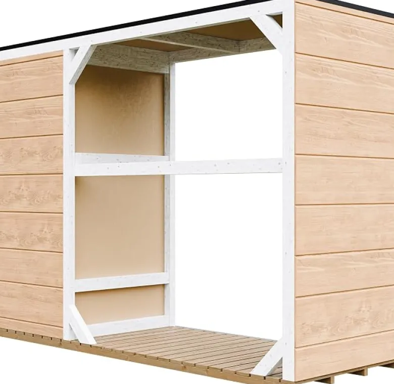 Abri à bûches extérieur75x217xh159cm abri à outils 1,09m²+0.53m²harvest honey