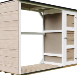 Abri à bûches extérieur 75x217xh159cm abri à outils 1,09m²+0.53m² terra brown