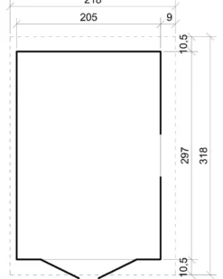 Abri de jardin en bois avec paroi latérale avec les planchers imprégné 6 m2
