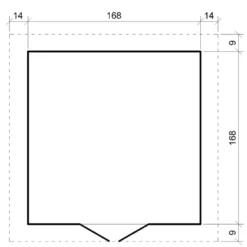 Abri de jardin en bois - l186xl196xh218 cm - 2,82 m2