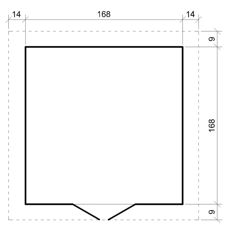 Abri de jardin en bois - l186xl196xh218 cm - 2,82 m2
