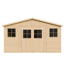 Abri de jardin en bois naturel - h246 x 418 x 420 cm- 16 m²