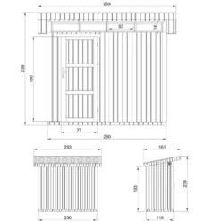 Abri de jardin qualité premium 3m² l161xl294xh239 cm - gris