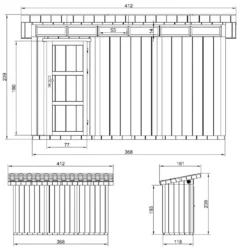 Abri de jardin qualité premium 4m² l161xl412xh239 cm - beige