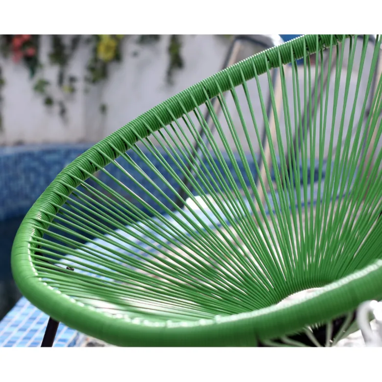 Acapulco salon de jardin 2 fauteuils ronds et table basse vert
