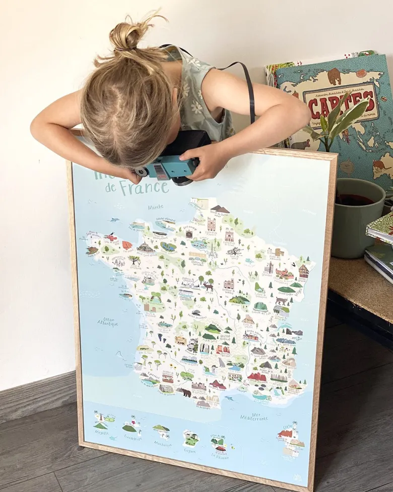 Affiche carte de france a3