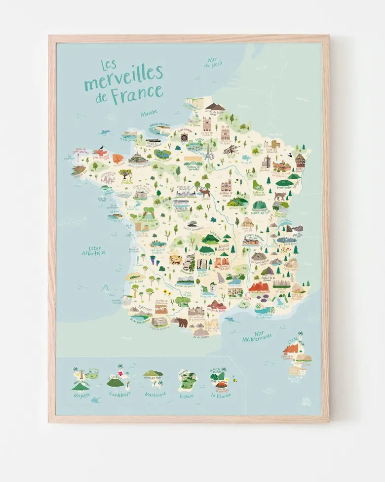 Affiche carte de france a3