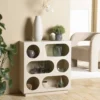 Agathe - buffet 70x23cm 6 niches en bois peint beige
