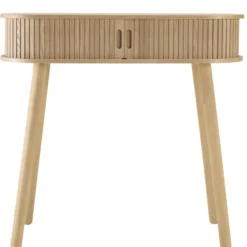 Agathe - console ovale 80x30cm en bois couleur naturelle
