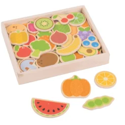 Aimants de fruits et légumes en bois