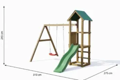 Aire de jeux avec toboggan, double bala