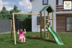 Aire de jeux avec toboggan, double bala