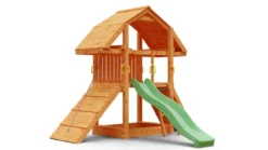 Aire de jeux en bois buffalo avec mur d