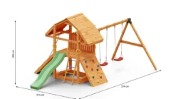 Aire de jeux en bois buffalo avec 2 bal