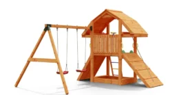 Aire de jeux en bois buffalo avec 2 bal