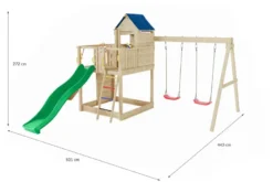 Aire de jeux en bois treehouse spacieus