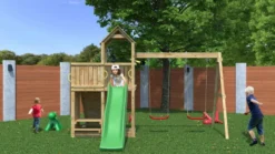 Aire de jeux floppi en bois avec une ta