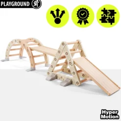 Aire de jeux montessori 3-en-1 hypermotion avec triangle et toboggan