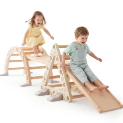 Aire de jeux montessori 3-en-1 hypermotion avec triangle et toboggan