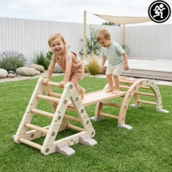 Aire de jeux montessori 3-en-1 hypermotion avec triangle et toboggan