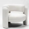 Aéla - fauteuil cocooning en tissu bouclettes beige