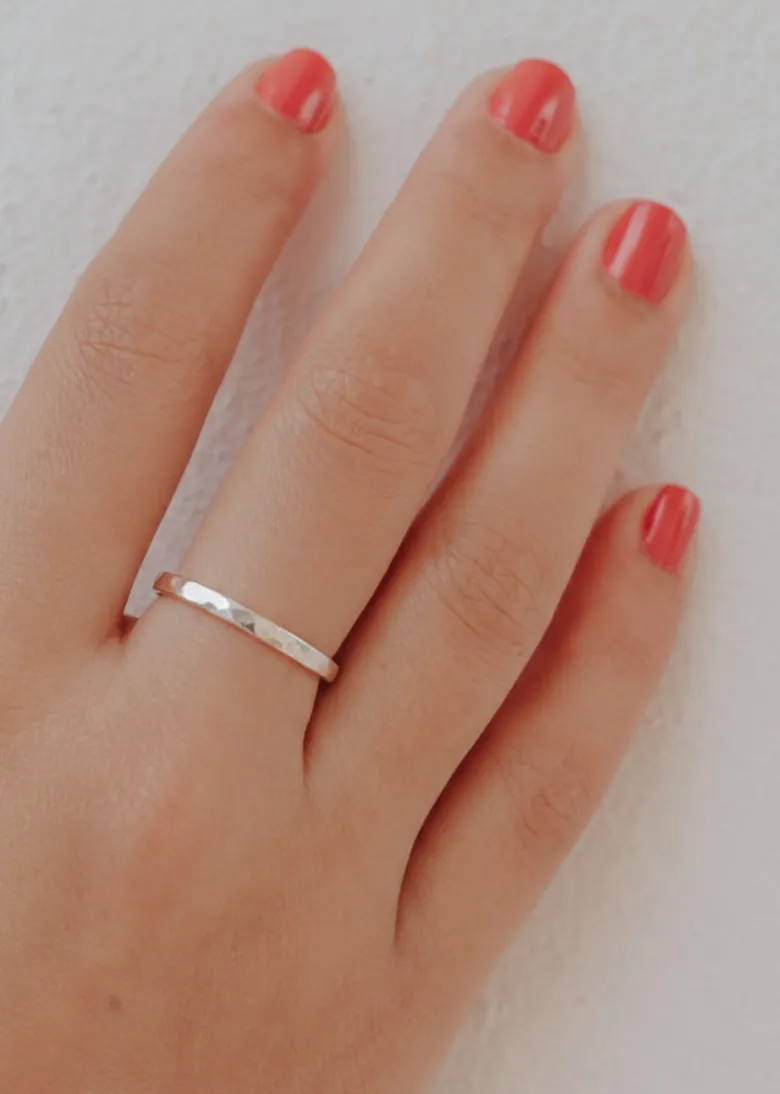 Alliance en argent 925 martelé taille 58