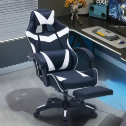 Altair chaise gaming de bureau ergonomique inclinable noir et blanc