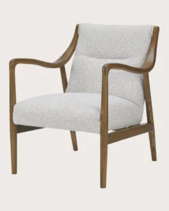 Ambre - fauteuil scandinave en bois massif chêne et en lin