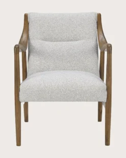 Ambre - fauteuil scandinave en bois massif chêne et en lin