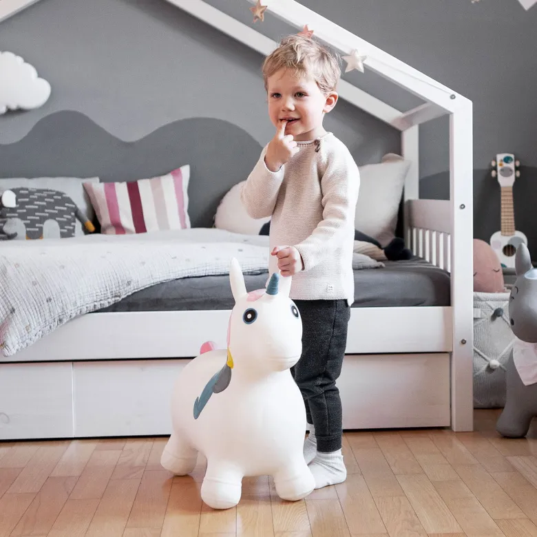 Animal sauteur gonflable licorne