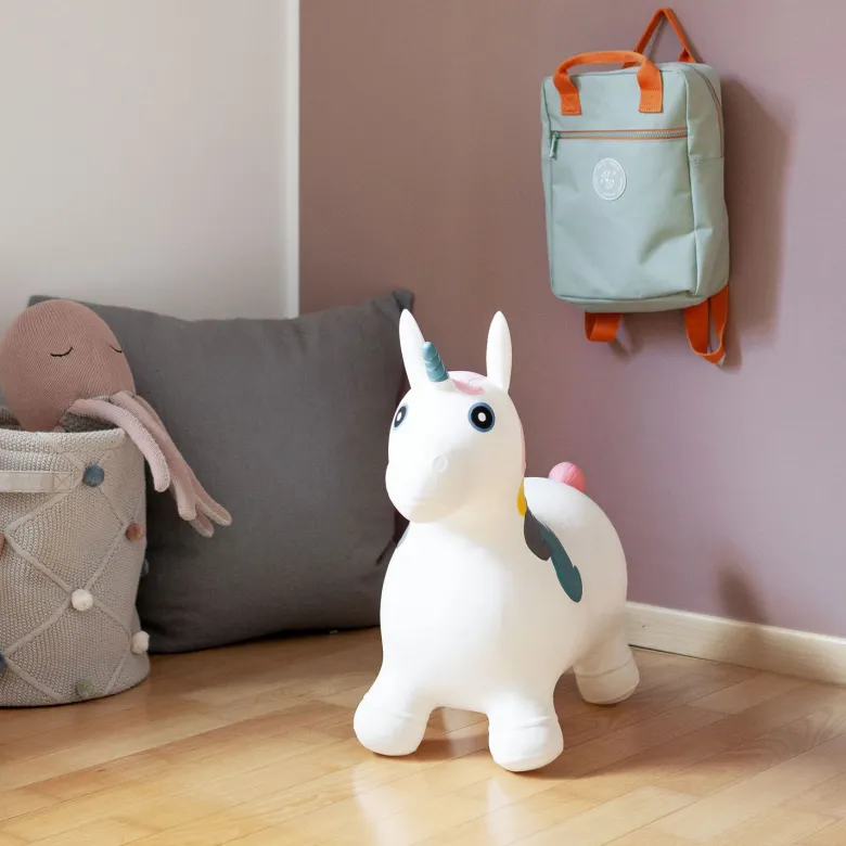 Animal sauteur gonflable licorne