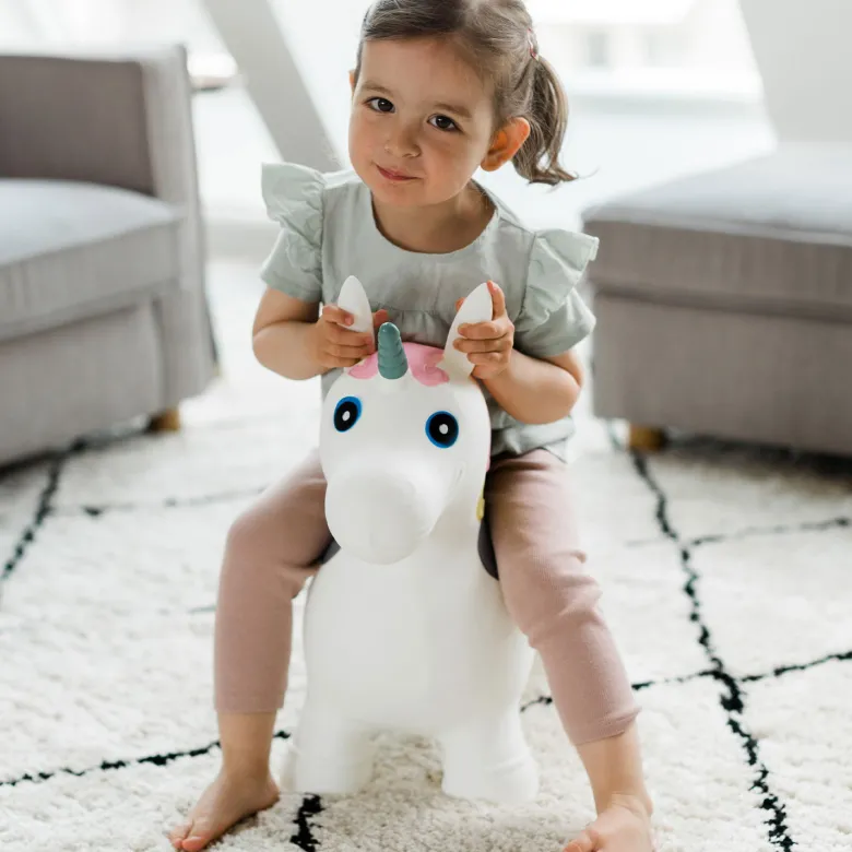 Animal sauteur gonflable licorne