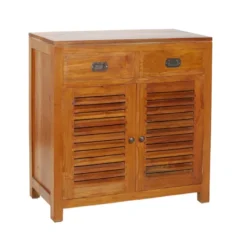 Api - meuble de rangement en bois teck 2 portes 2 tiroirs marron