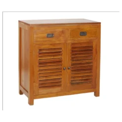 Api - meuble de rangement en bois teck 2 portes 2 tiroirs marron