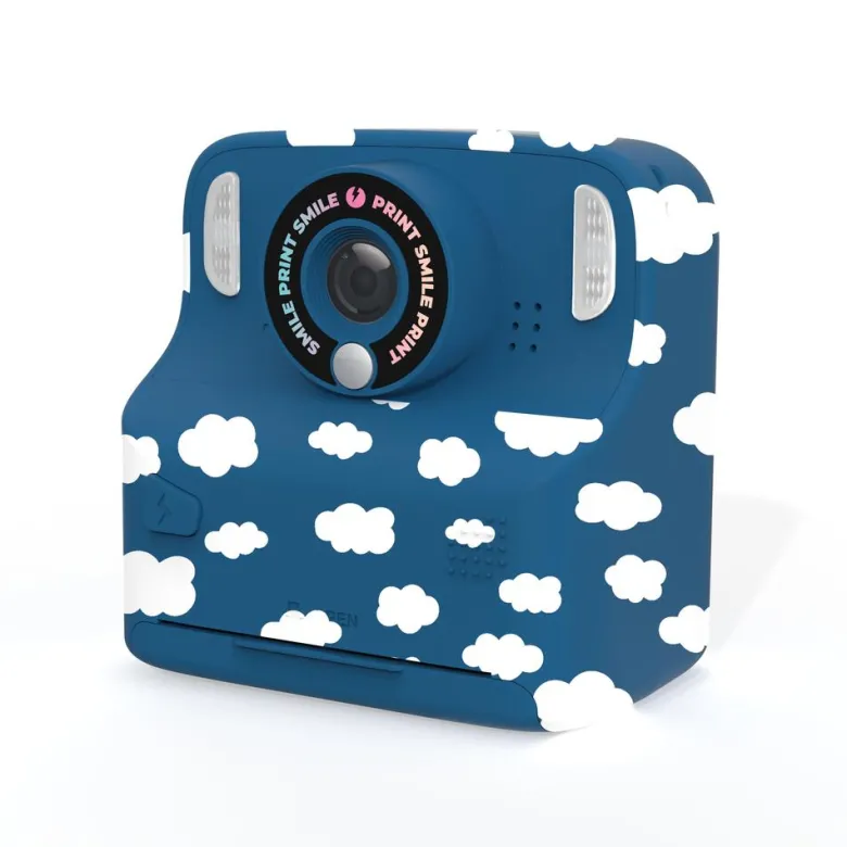Appareil photo pixiprint enfant bleu et blanc nuages - mob