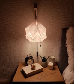 Applique bois suspension origami