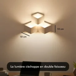 Applique murale led - inoleds - cube 3d - blanc