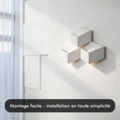 Applique murale led - inoleds - cube 3d - blanc