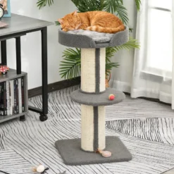 Arbre à chat avec griffoir centre d'activités 2 plateformes coussin